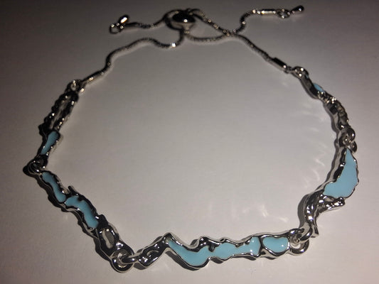 🌊 Silber Armband Damen abstrakt – Verstellbares Linien-Design Armband | Minimalistischer Schmuck Trend